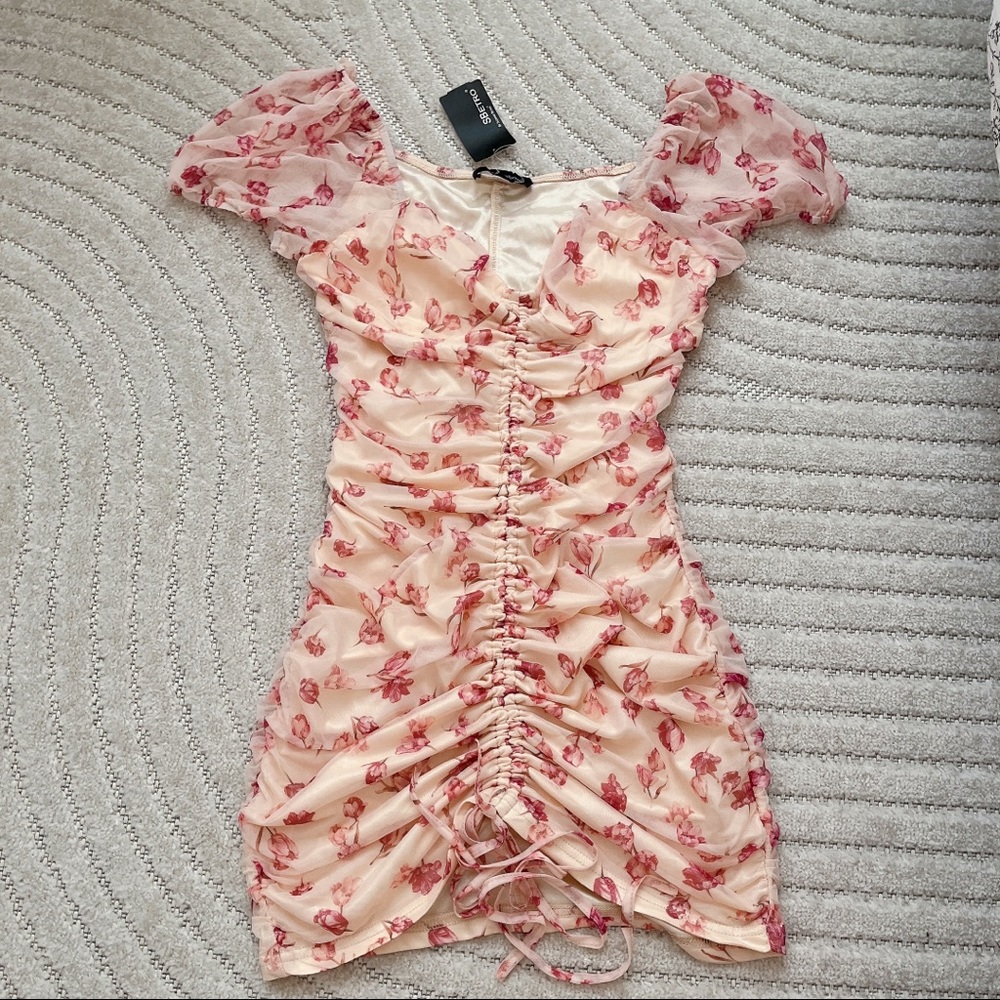 Pink floral dress